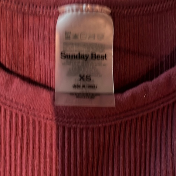 Sunday best/ Atitzia ribbed tank top. Size XS. Colour - Burgundy. - Picture 3 of 3